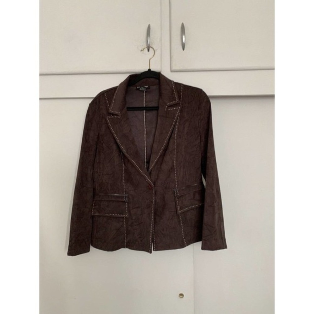 Women's Courtenay Stretch Career Blazer Jacket Brown Size 8p